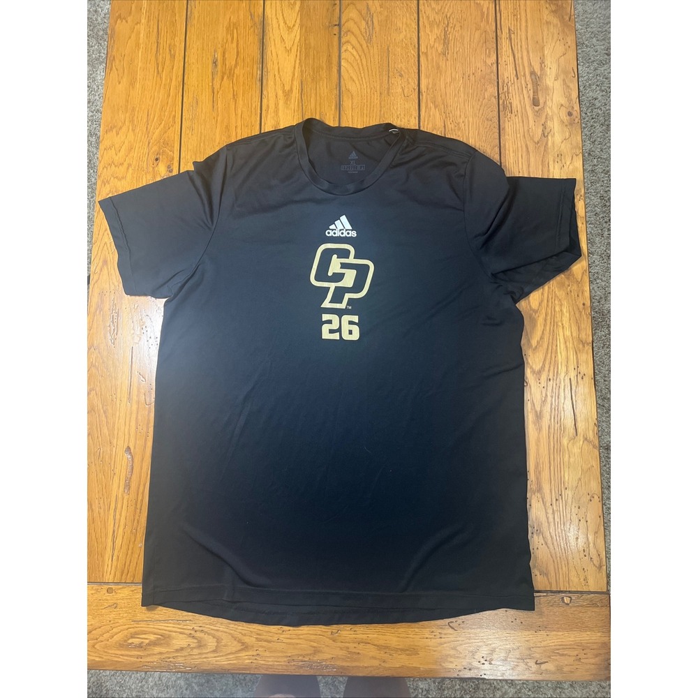 Adidas Cal Poly Mustangs Mens XL Black Gold Logo Number 26 Athletic T-Shirt